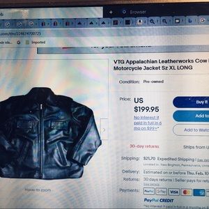 A nice in mint condition VTG APPALACHIAN LEATHERWORK POLICE MOTORCYCLE JACKET